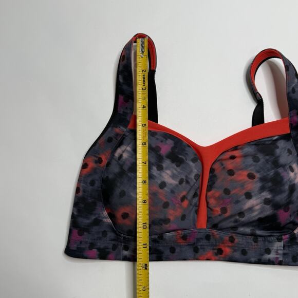 Lululemon Ta Ta Tamer III Sports Bra 36DD WBRP/ALRM Red/Gray/Purple Polka Dots - Picture 4 of 12